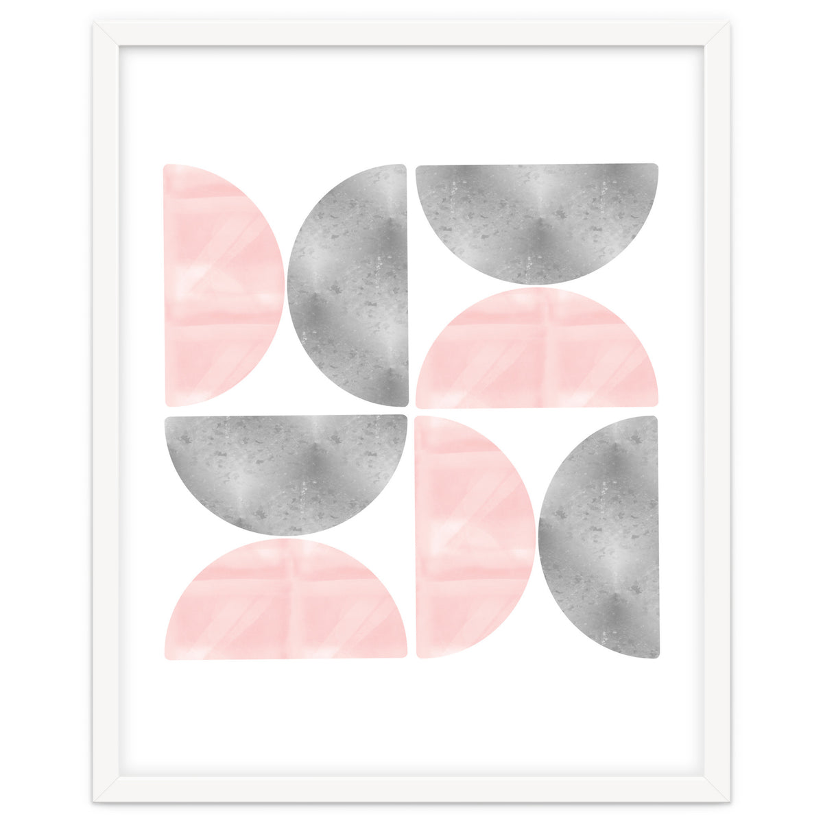 Half Moon Blush And Grey Abstract