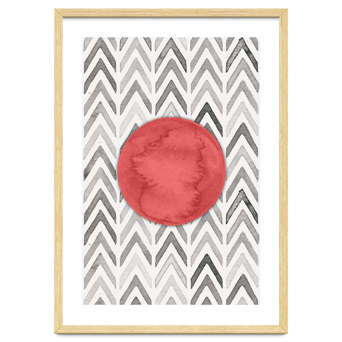 Red Bubble Chevron Pattern