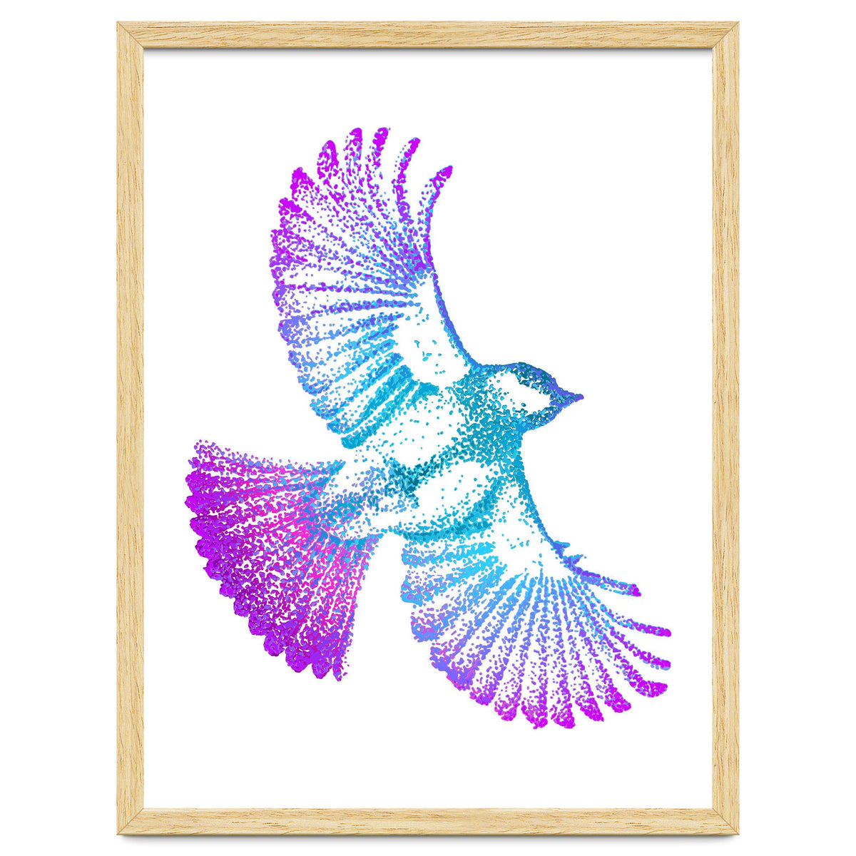 Flying Bird in Electric Blue