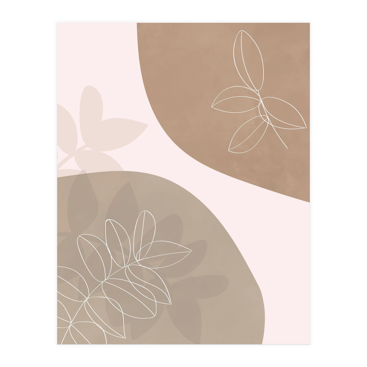 Abstract Neutral Line Art Drawing (Print Only)