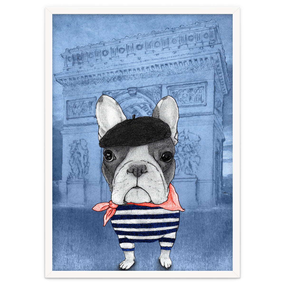 French Bulldog With Arc De Triomphe