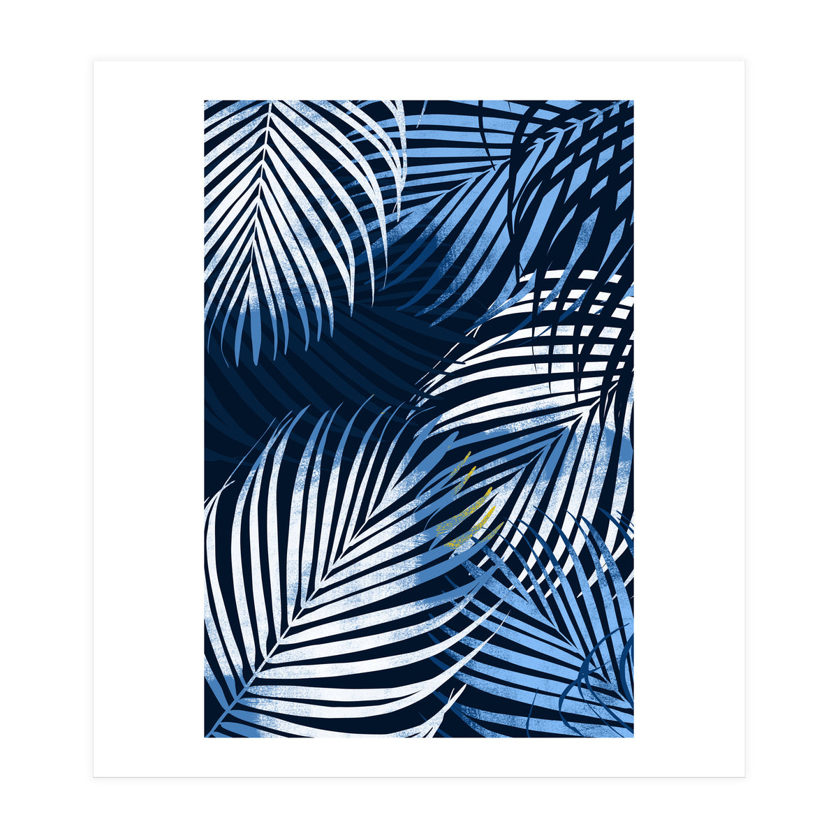Palm Leaves Blue  (Print Only)