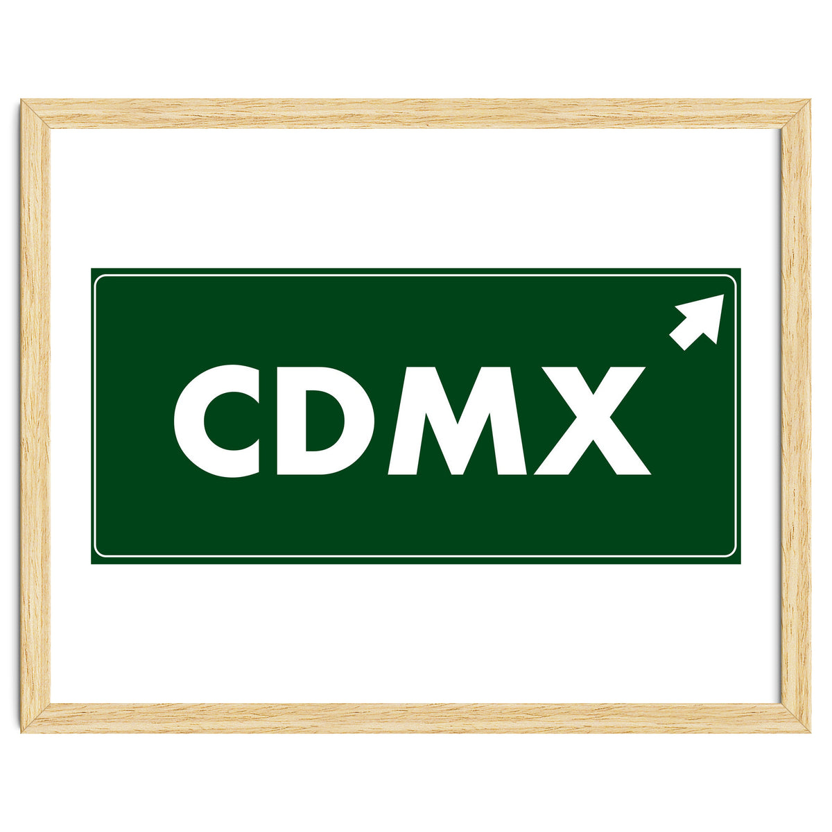 Let`s go to CDMX, Mexico! Green road sign