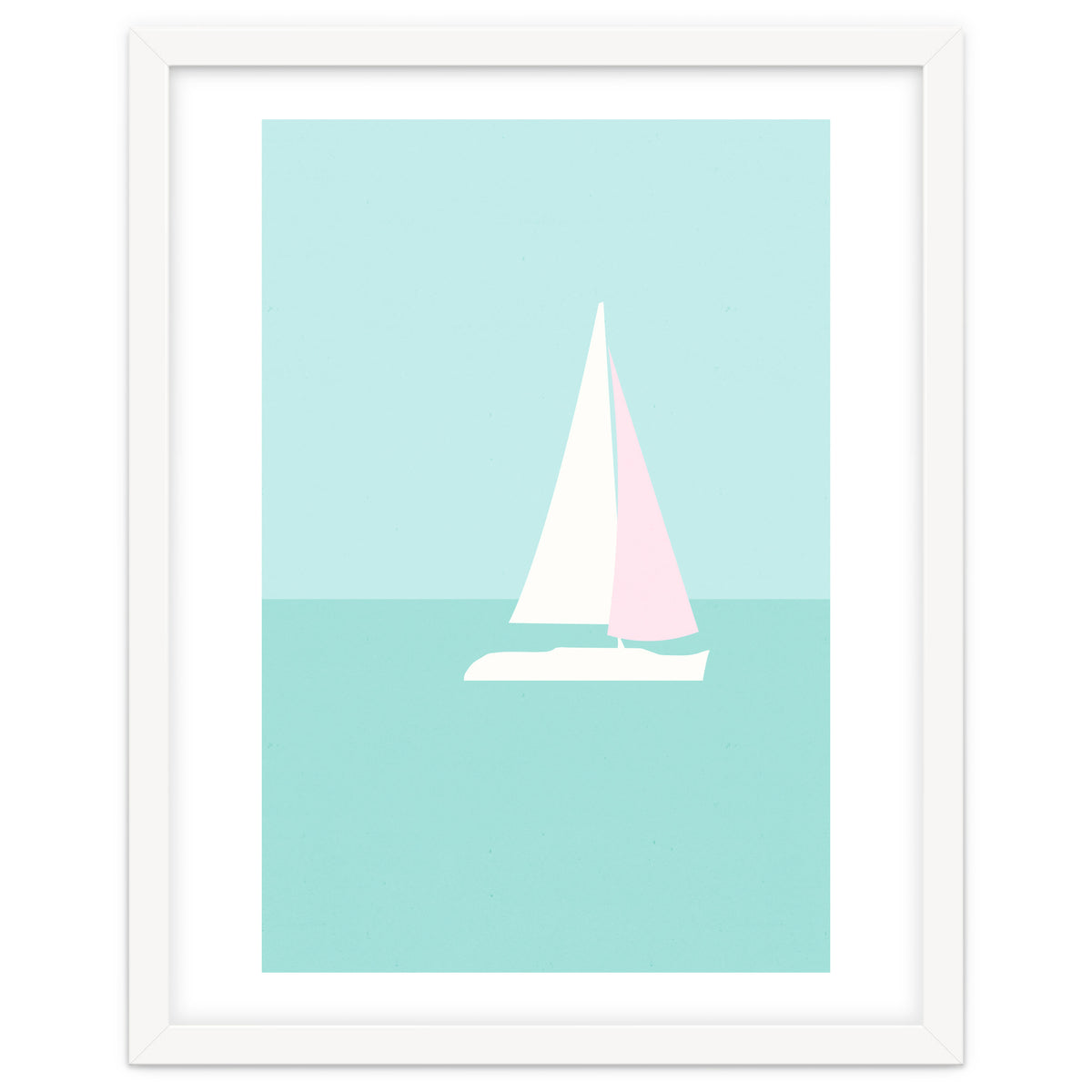Minimal Sailboat - Turquoise Coast