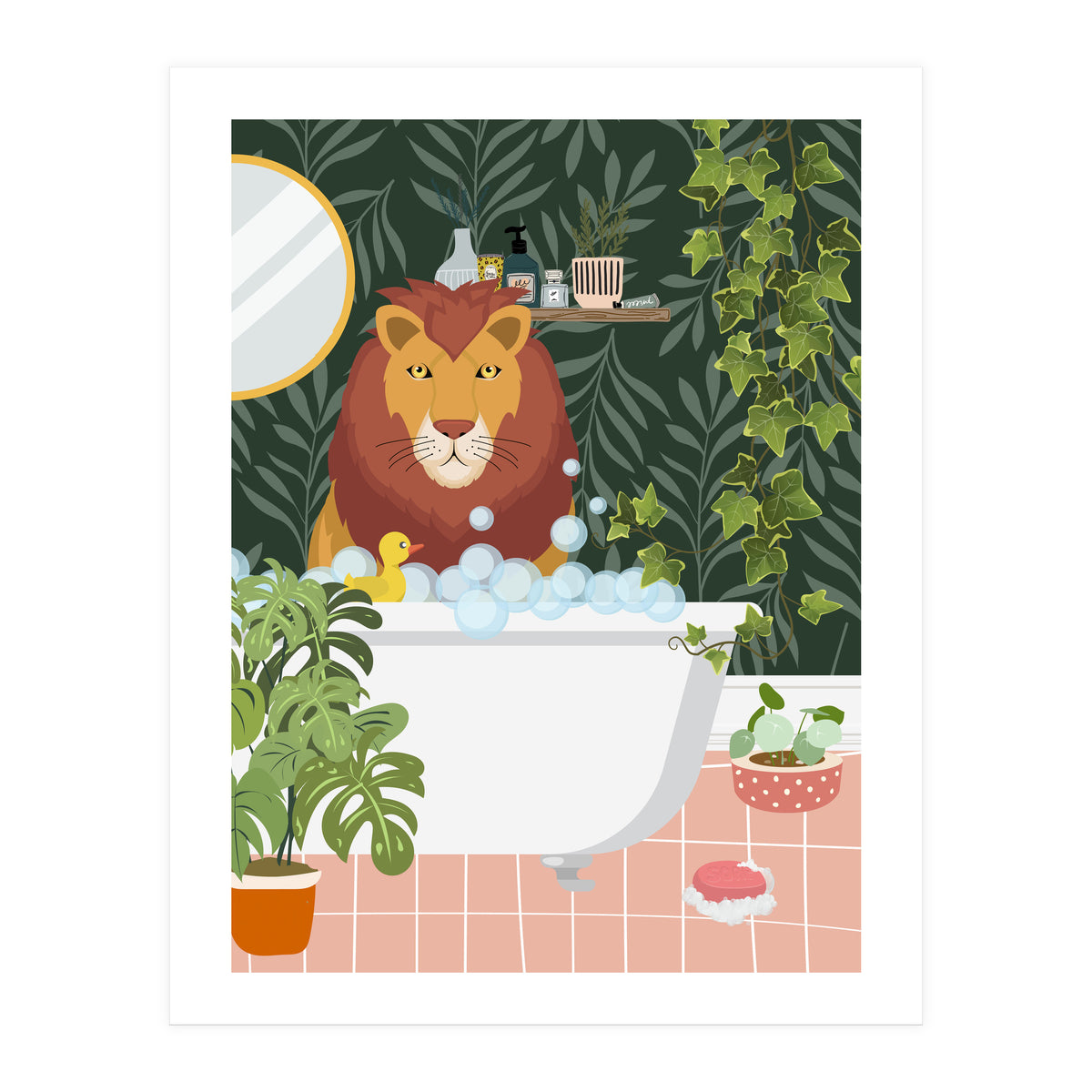 Lion in My Bathtub (Print Only)