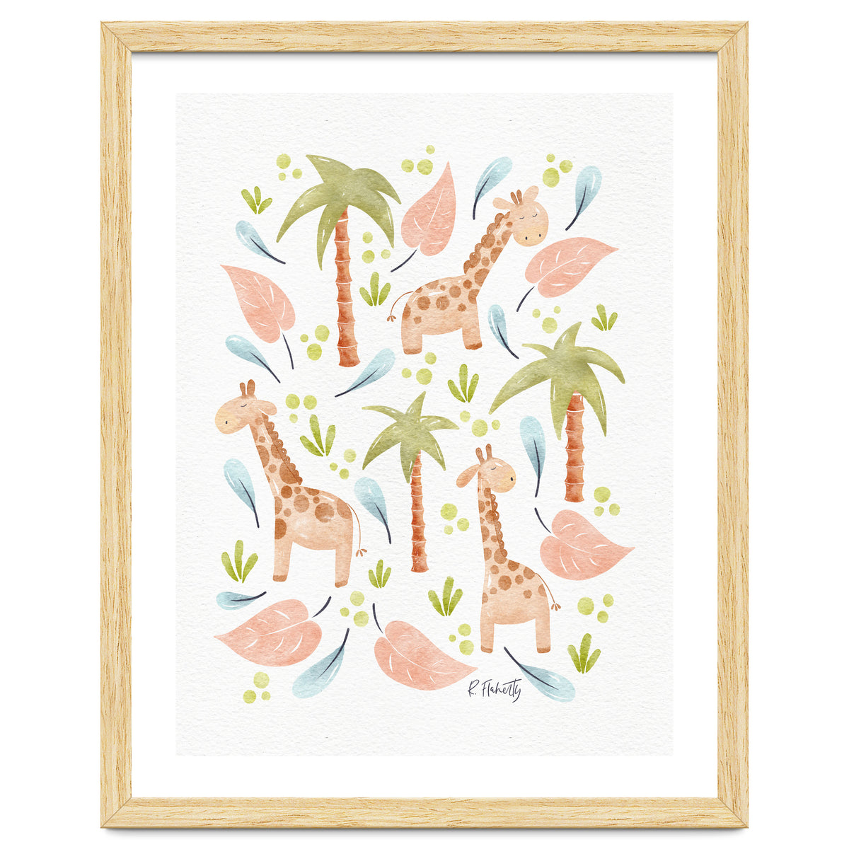 Jungle Giraffes | Pastel