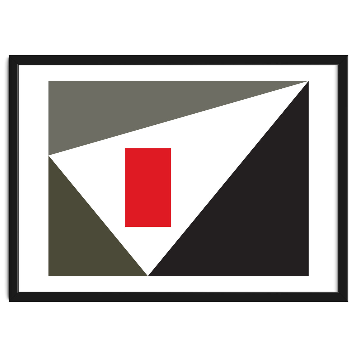 Geometric Shapes No. 86 - grey & red