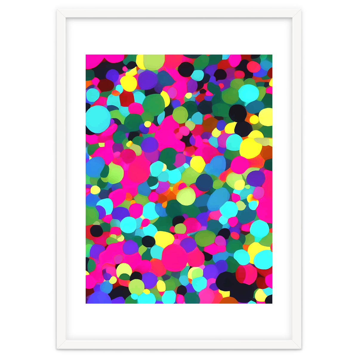 A Mess Of Colors, Eclectic Colorful Water Balloons, Fun Party Confetti Polka Dots Painting