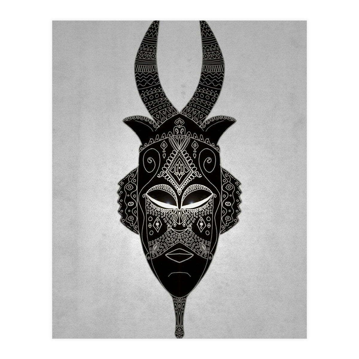 Horned Tribal Mask  (Print Only)