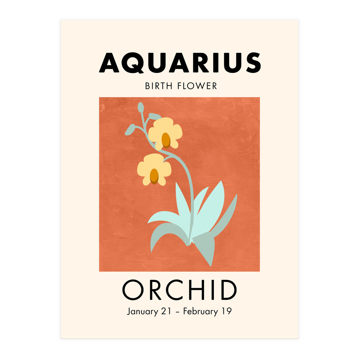 Aquarius Birth Flower Orchid (Print Only)