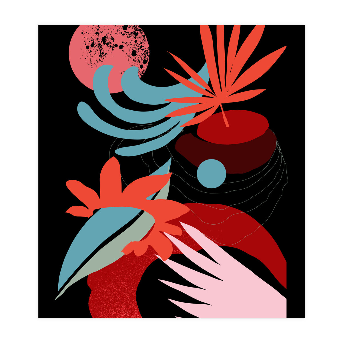 Dark night flowers (Print Only)