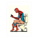 Spider-man on the Toilet, funny bathroom humour (Print Only) thumbnail