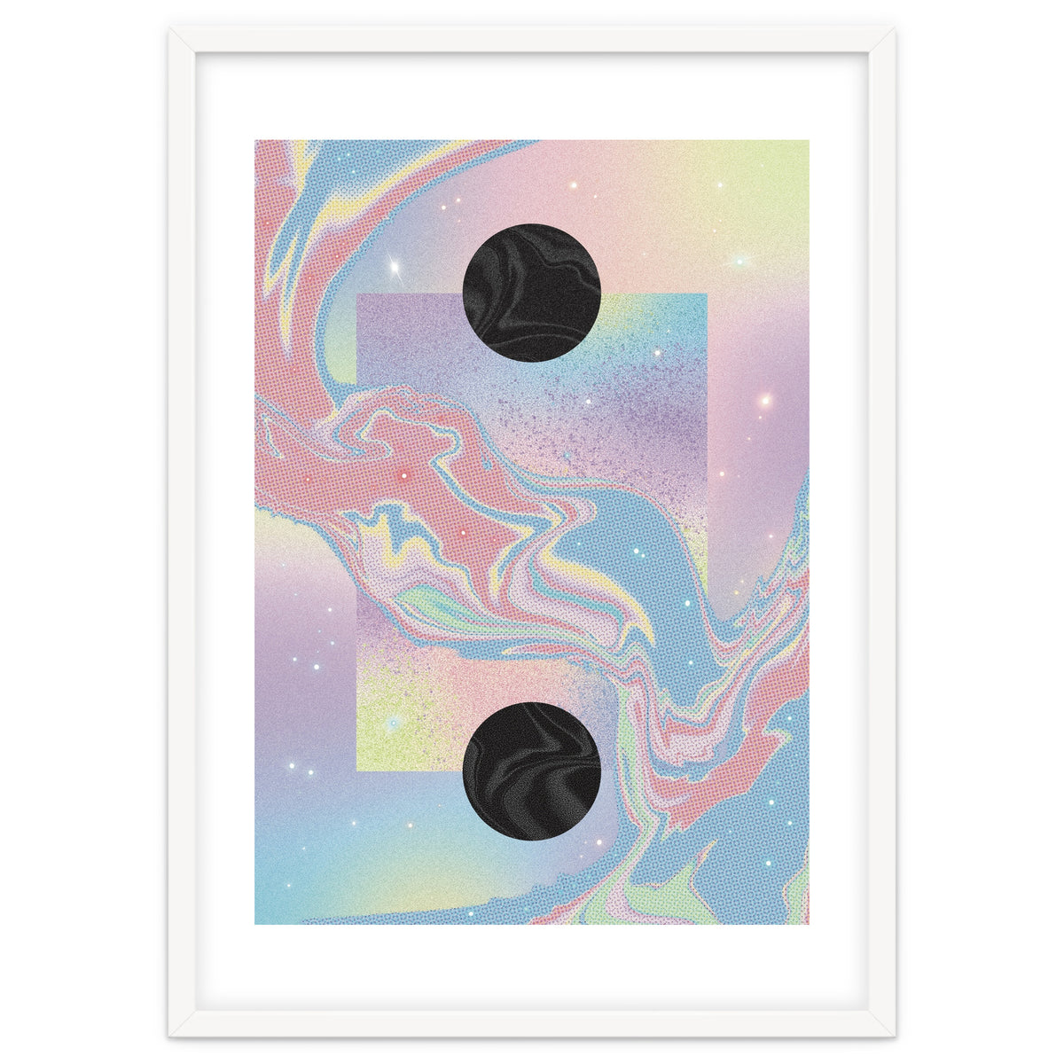 Pink Pastel Space Planet Yin Yang