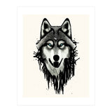 Wicked Soul, Werewolf Wolf Wild Animals Sketch, Wildlife Drawing Line Art, Wild Eclectic Dark Moon (Print Only) thumbnail