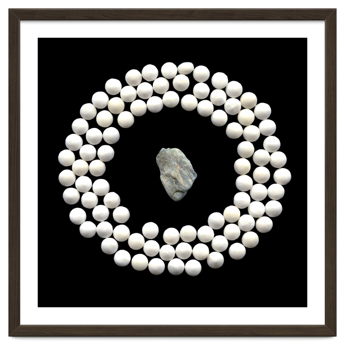 White pearls and stone