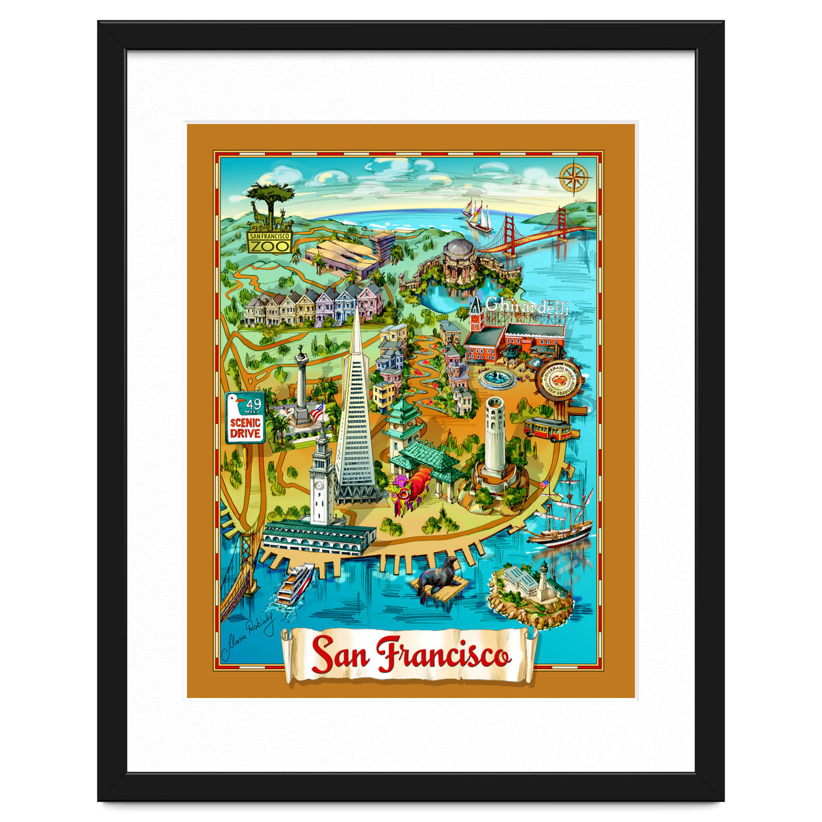 San Francisco Map Illustration
