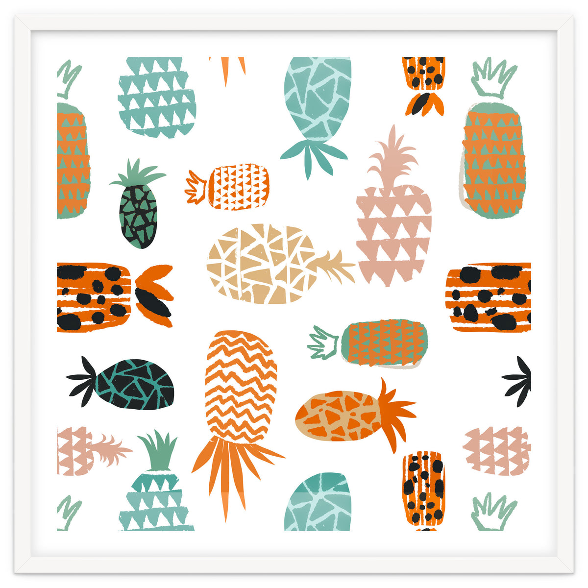 Crazy Pineapples Art Print