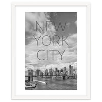 NYC Brooklyn Bridge & Lower Manhattan | Text & Skyline