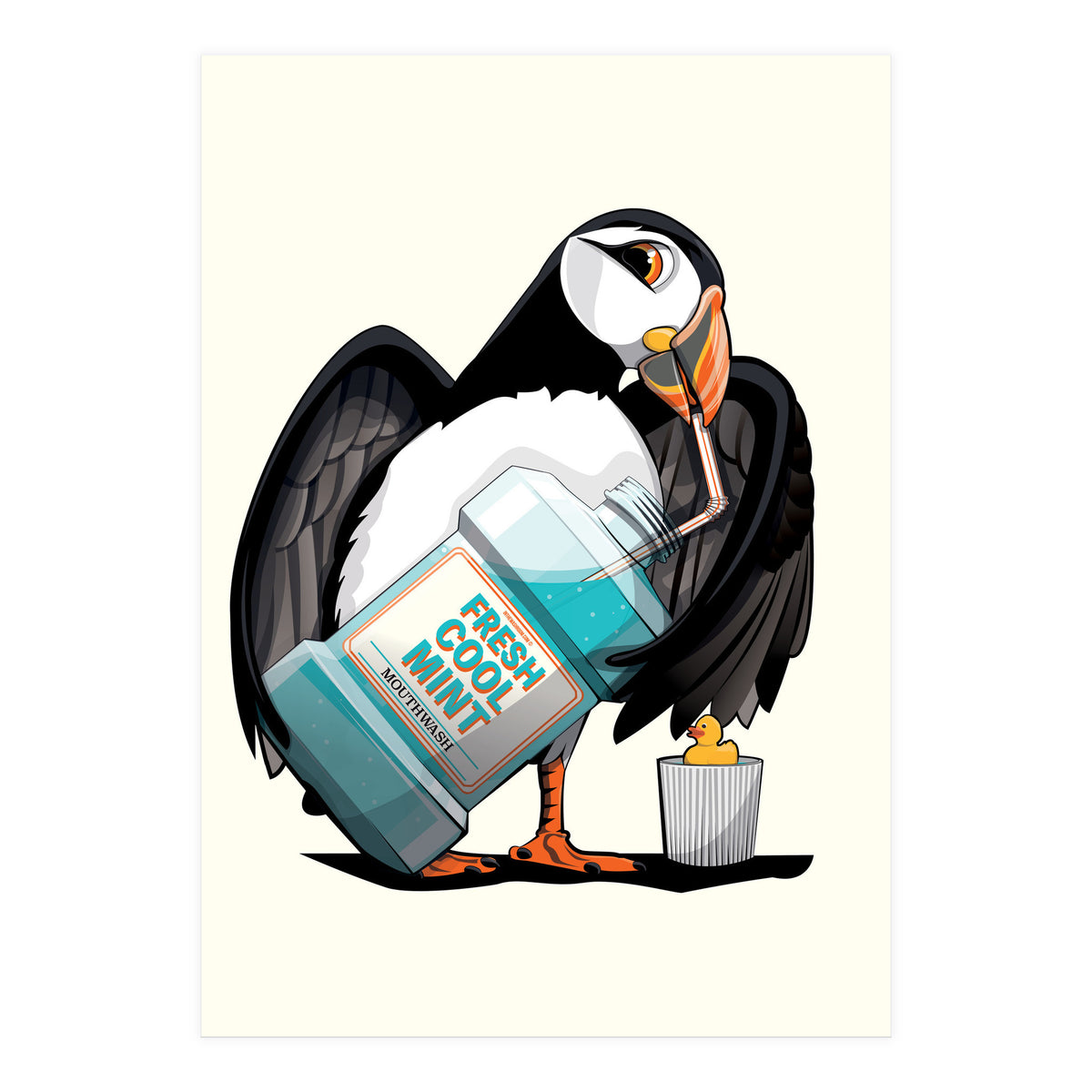 Puffin using Mouthwash (Print Only)