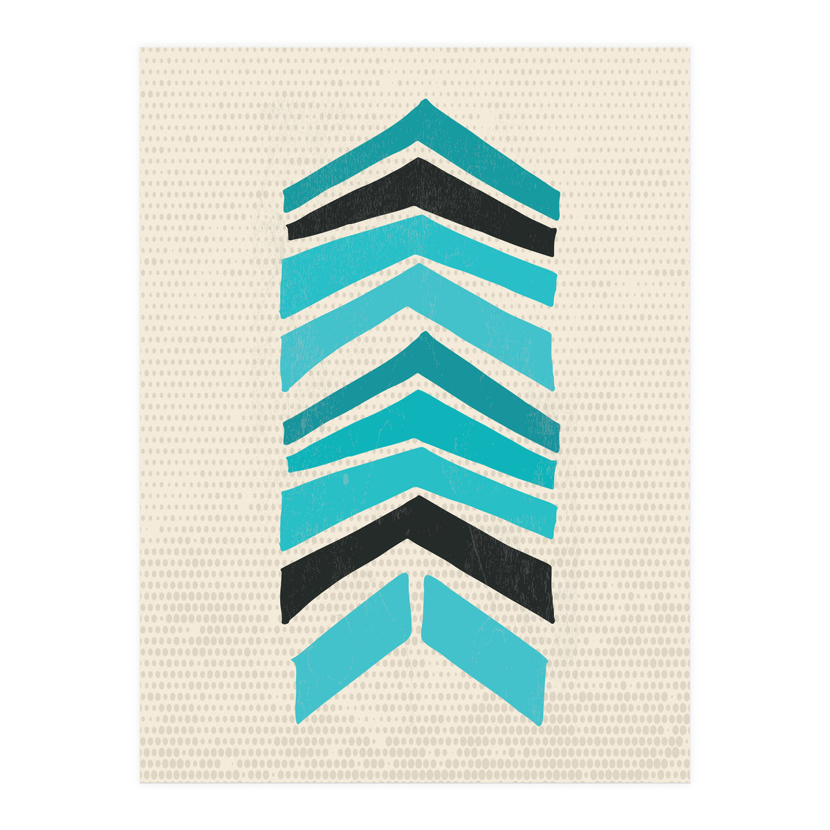 Retro Chevron Print Blue Variation (Print Only)