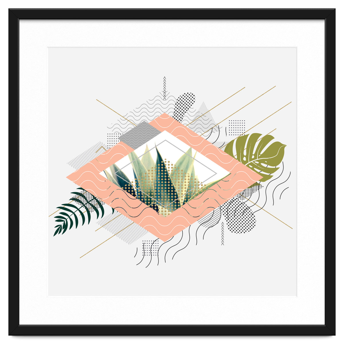 Abstract geometrical and botanical shapes I