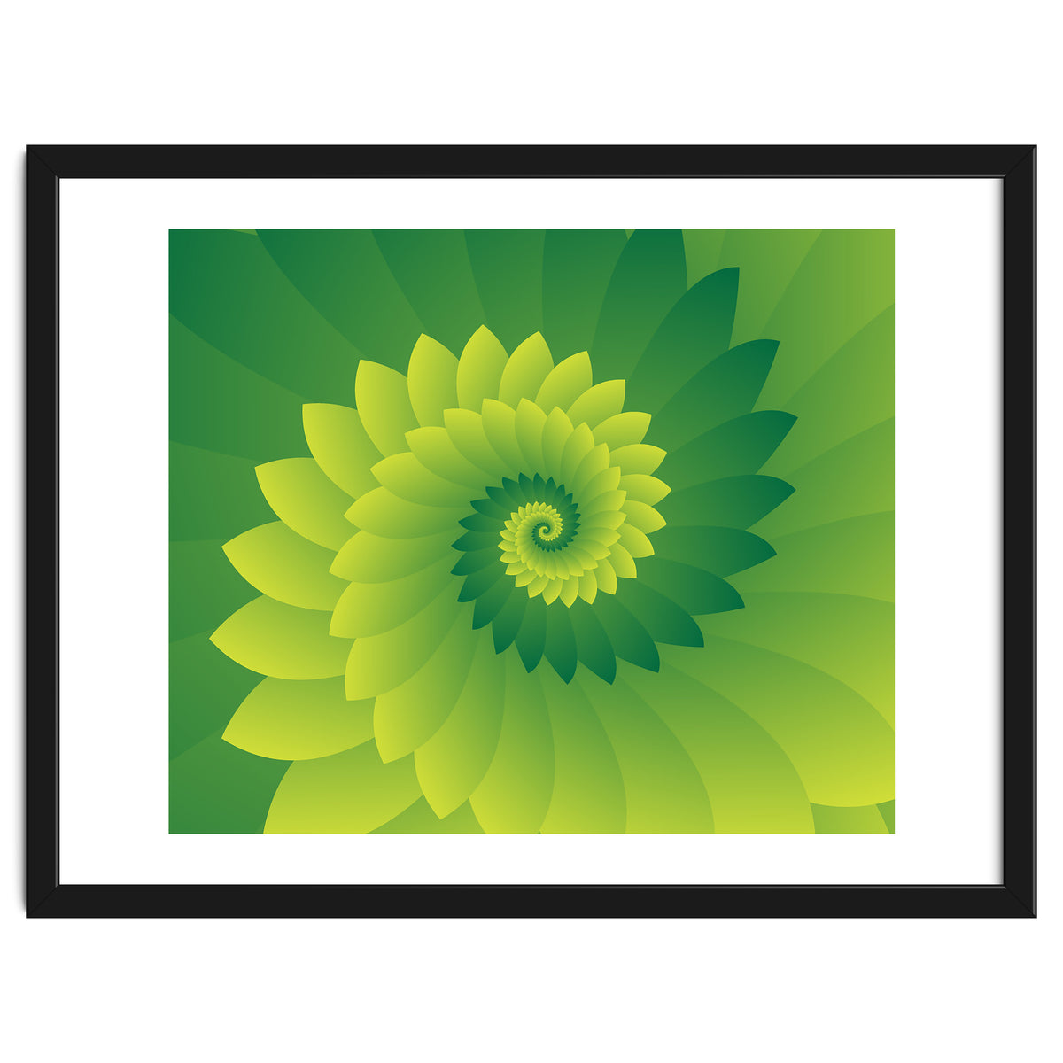 Abstract Digital GREEN FLORA 3D ART