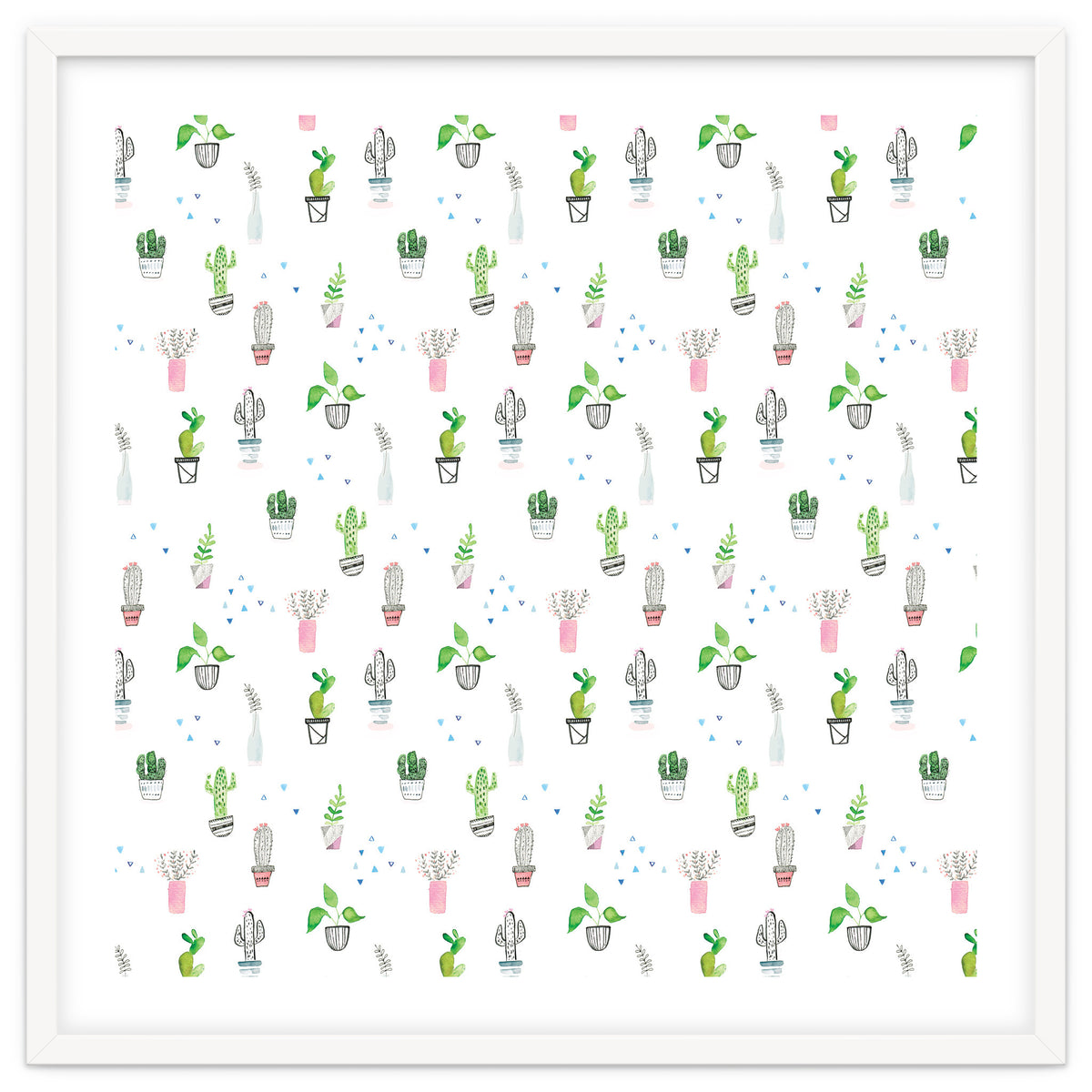 Cacti and plants pattern