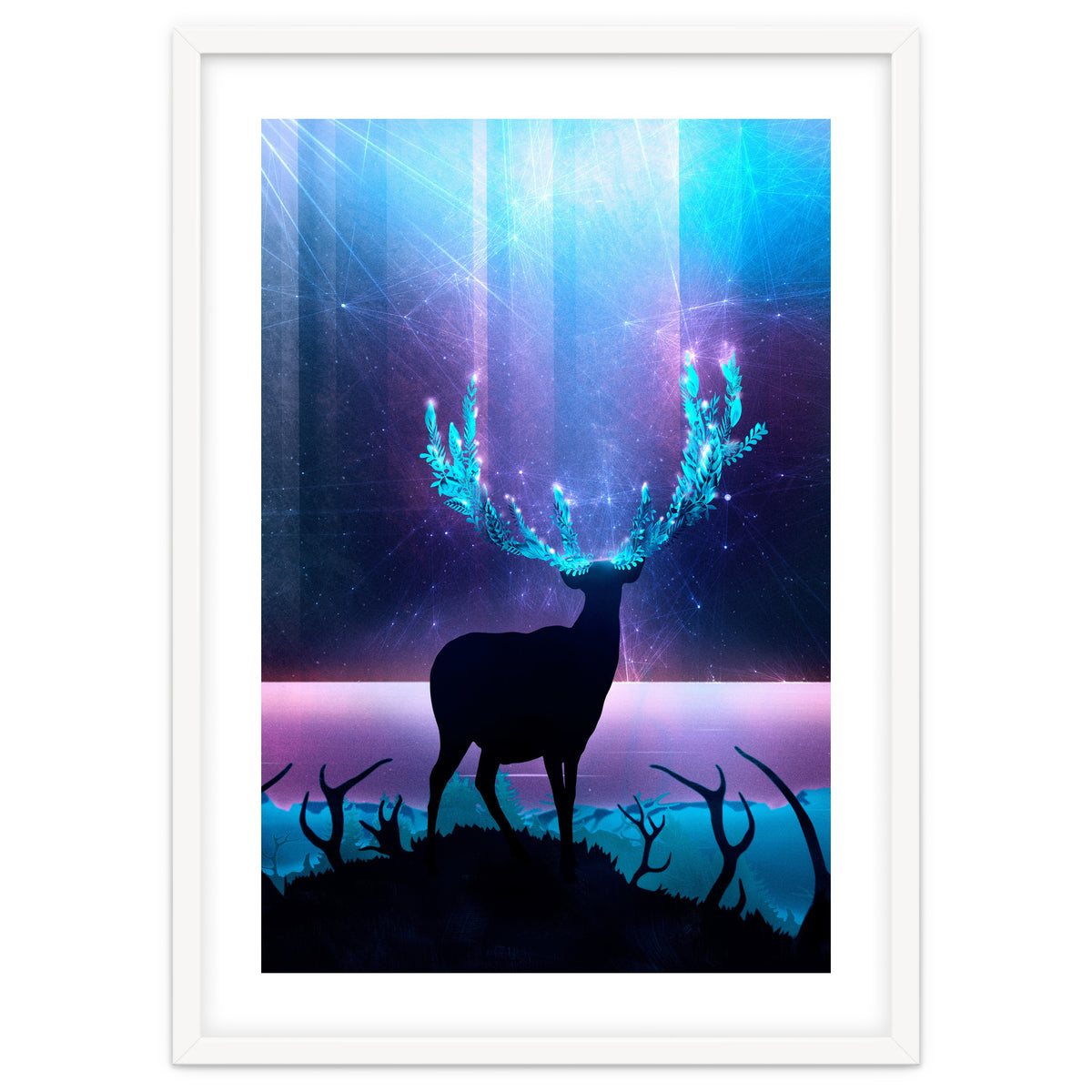 Greenery Deer - Sterling Magenta