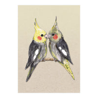 Two cute cockatiels (Print Only)