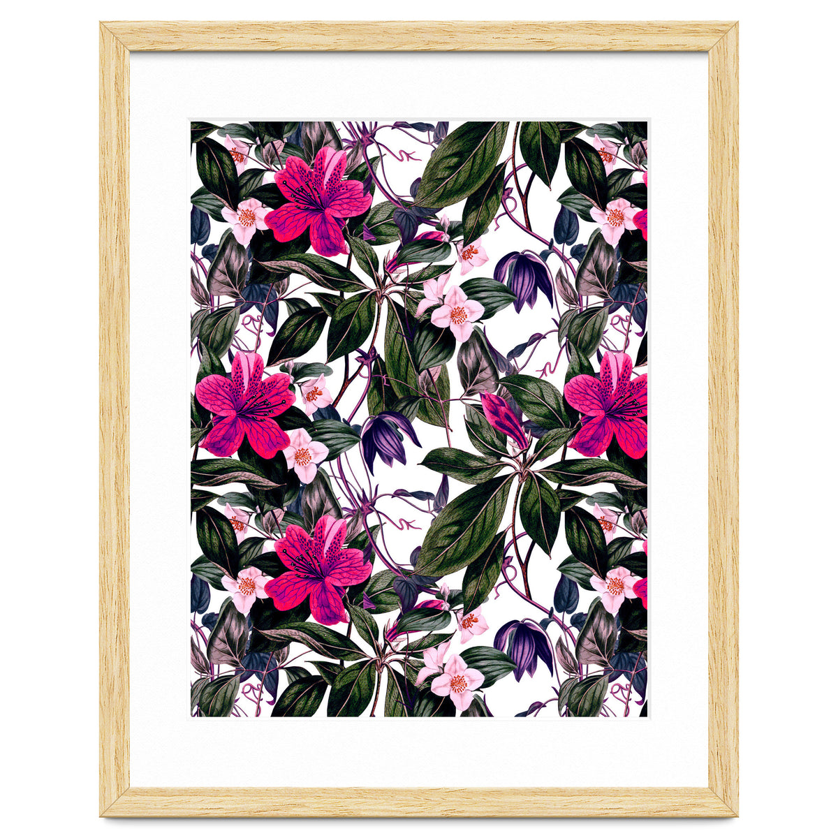 Pattern antique botanical flowers