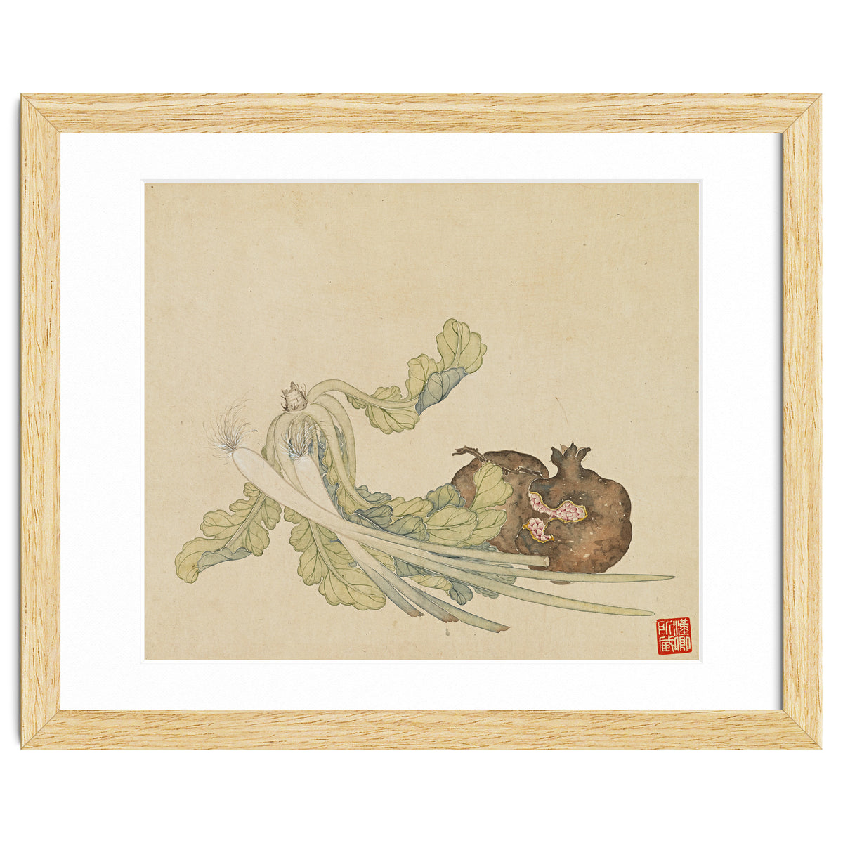 Wang Chengyu ~flowers, Vegetables, Pomegranates, Onions, Chinese Cabbage, Vegetables