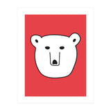 Polar Bear Portrait On a Red Background (Print Only) thumbnail
