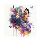 Watercolor Floral Muslim Arabian Woman #5 (Print Only) thumbnail