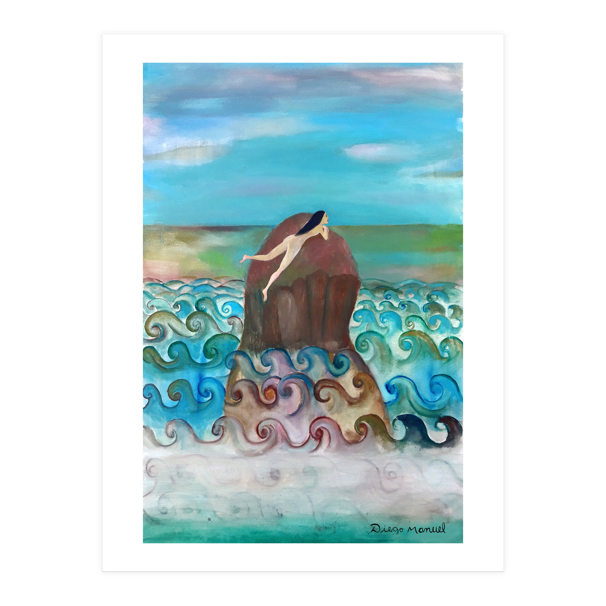 Chica Tomando Sol (Print Only)