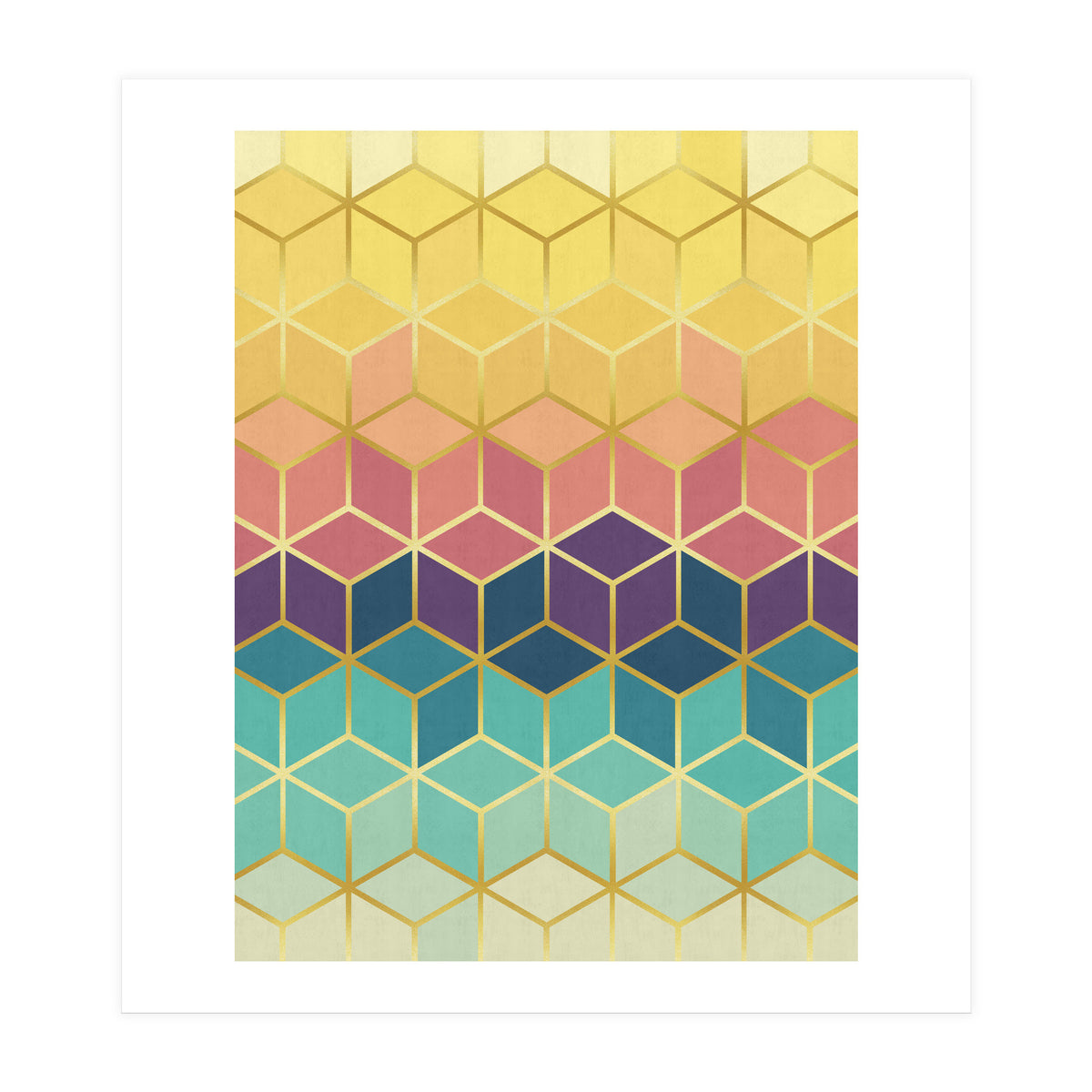 Colorful and golden pattern I (Print Only)