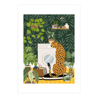 Cheetah in Tropical Laundry Room (Print Only)