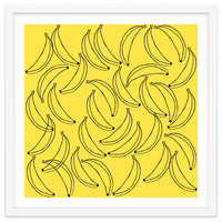 Bananas pattern on yellow background