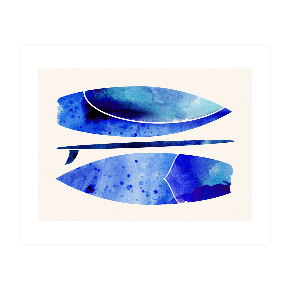 Indigo Surfboard Watercolor (Print Only)