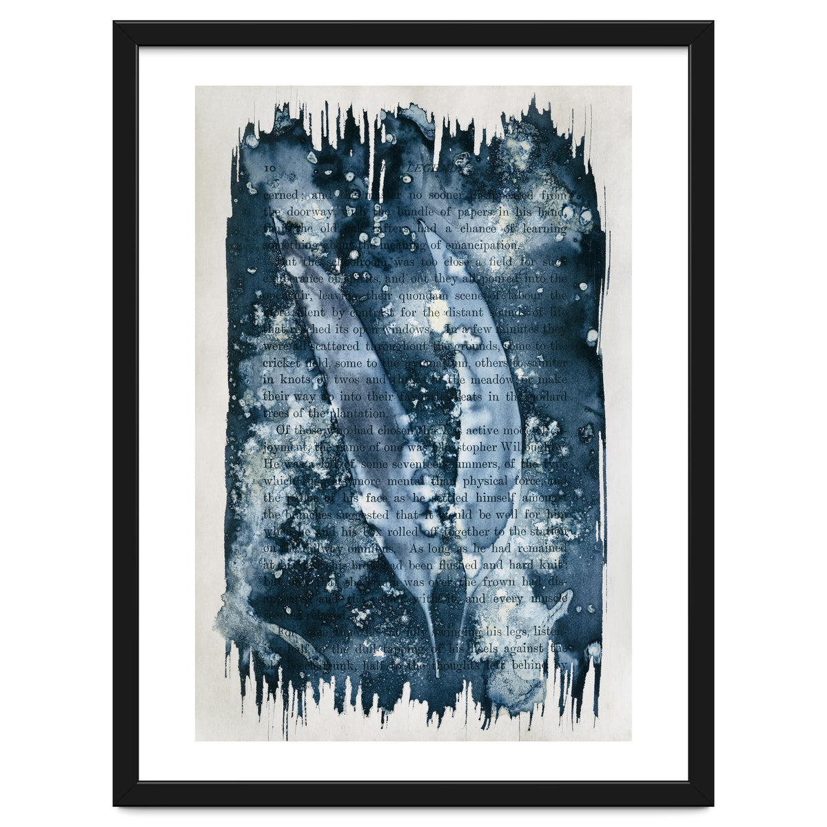 Indigo Blue Botanical Leaves No. 2