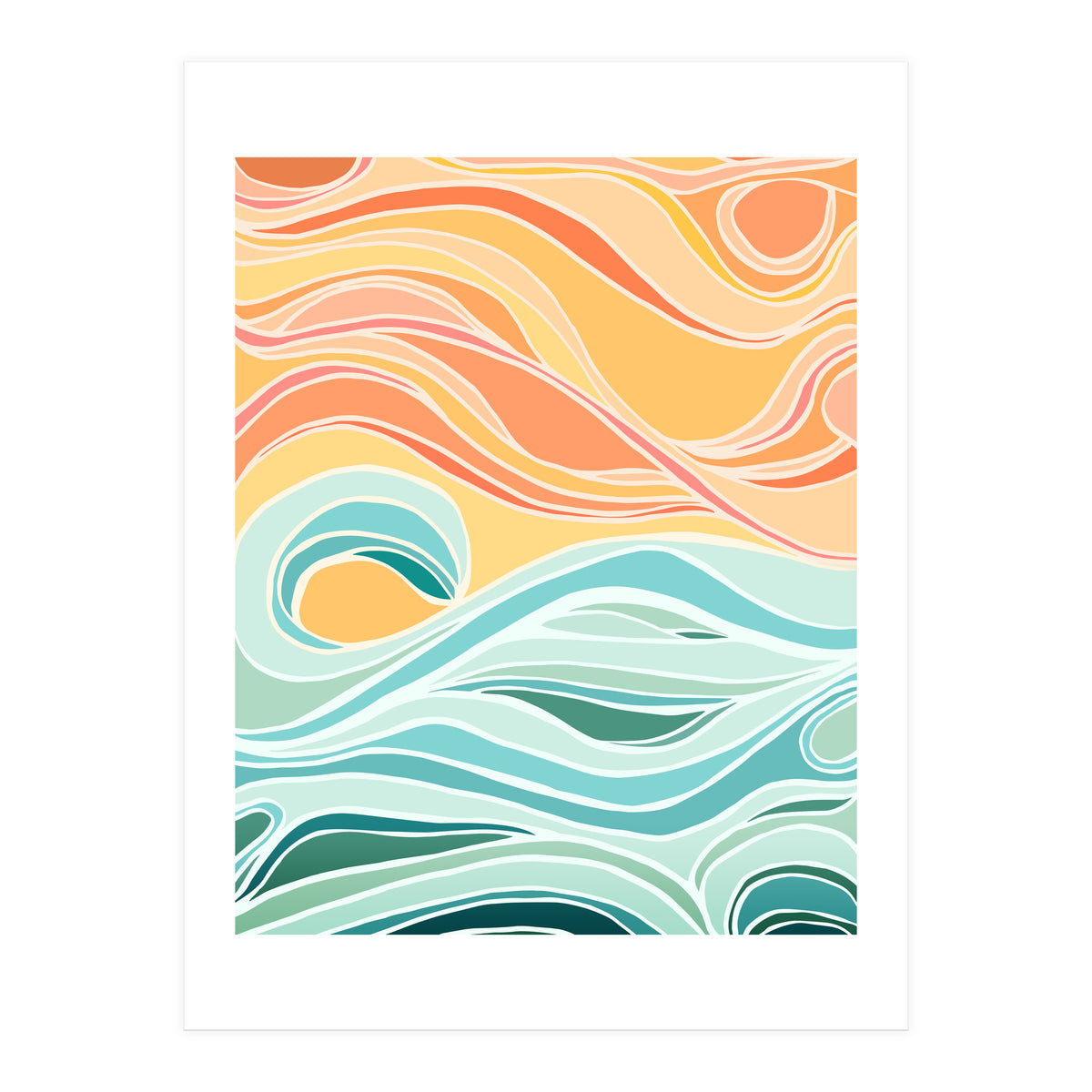 Sky And Sea Abstract (Print Only)