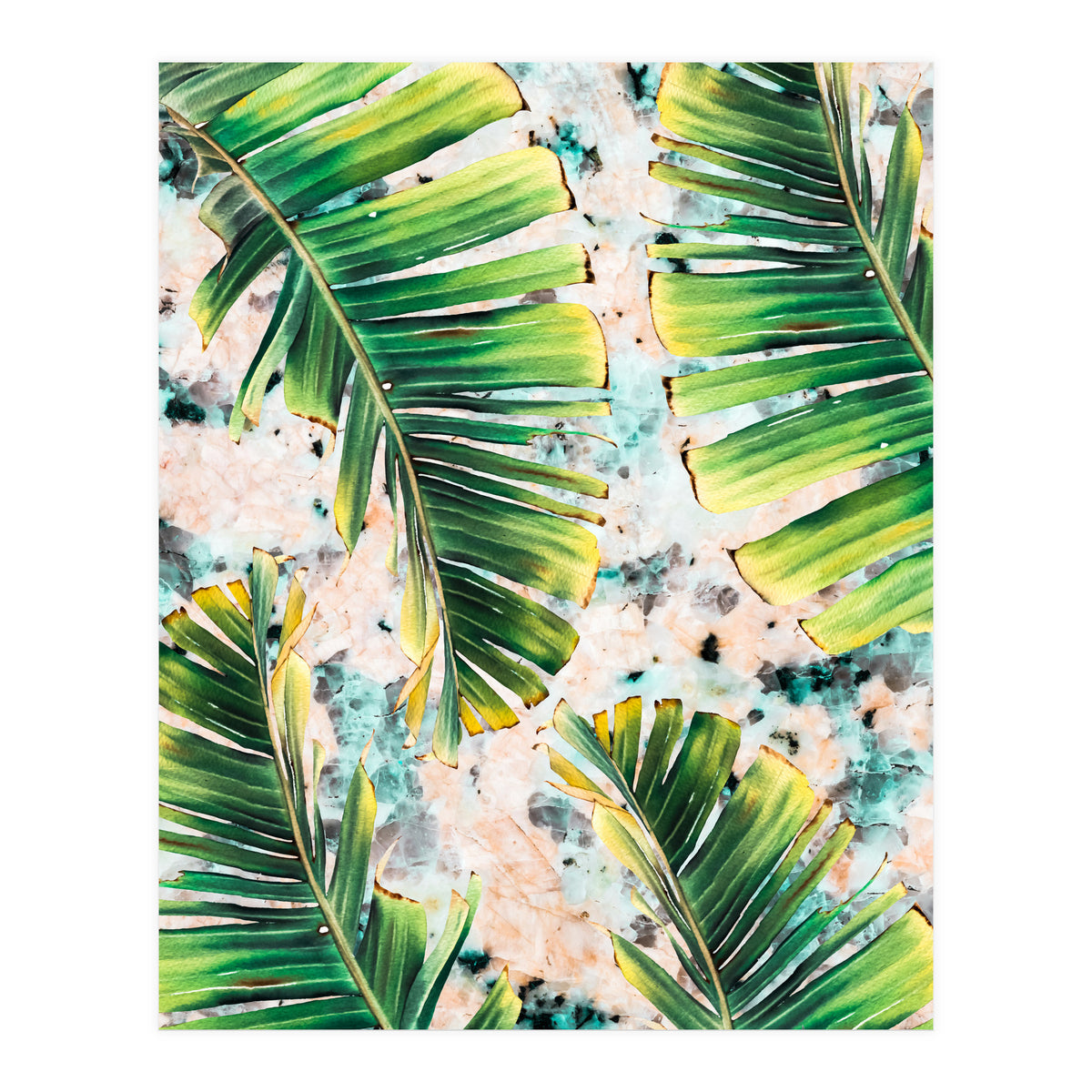 Palm leaf on marble 02 (Print Only)