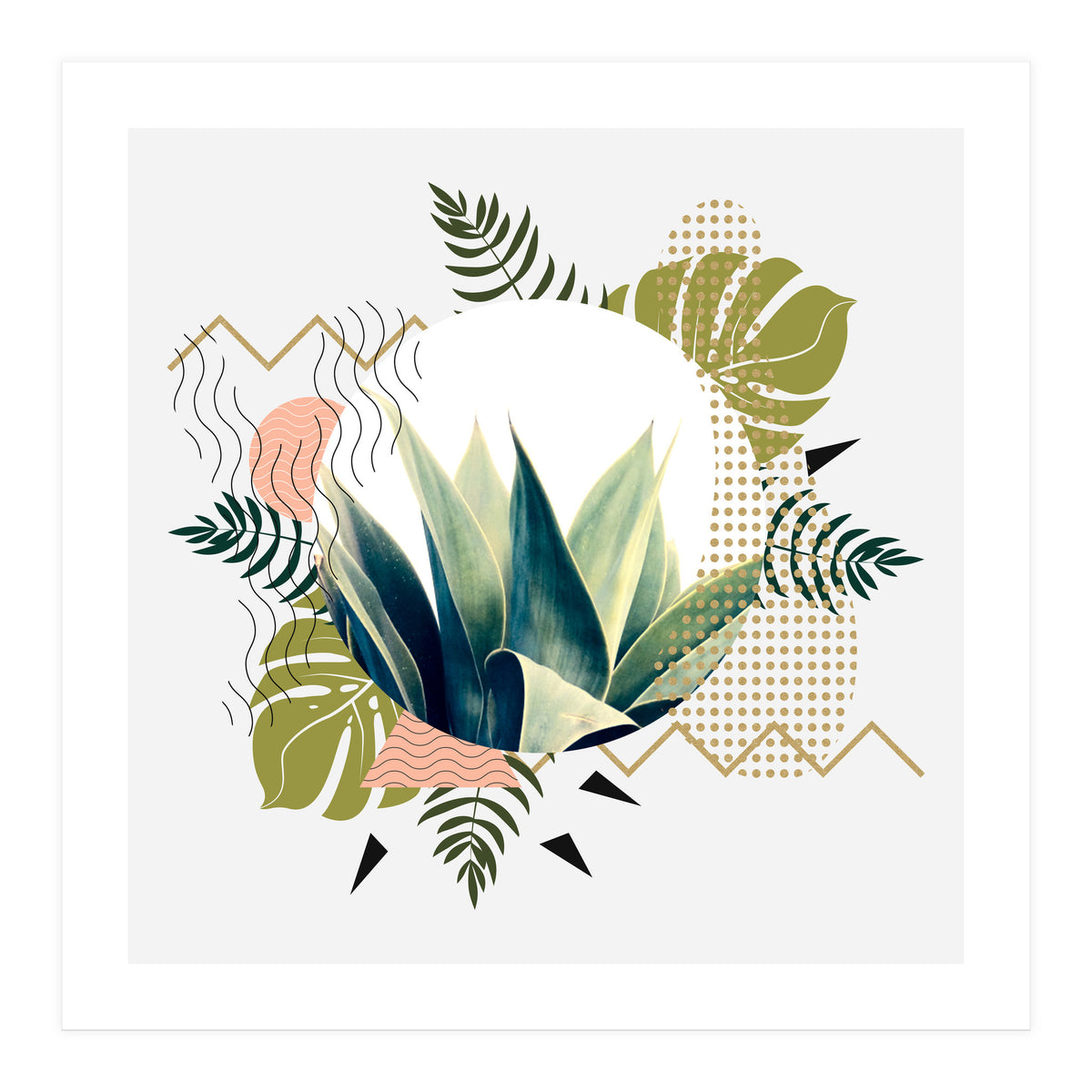 Abstract geometrical and botanical shapes (Print Only)