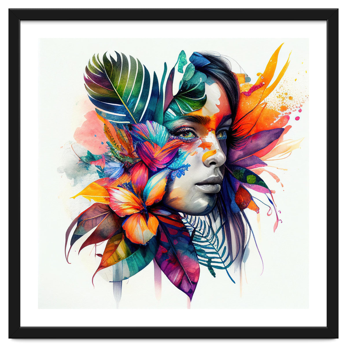 Watercolor Native Woman #1