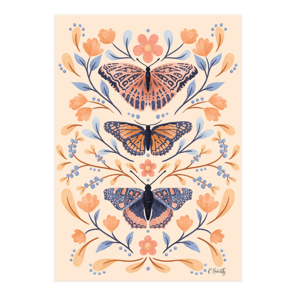 Floral Butterflies (Print Only)