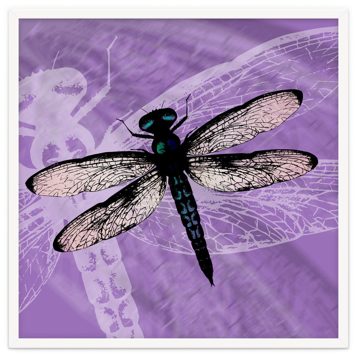 Blue dragonfly vector