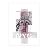 NYC Brooklyn Bridge Details | pink marble (Print Only) thumbnail