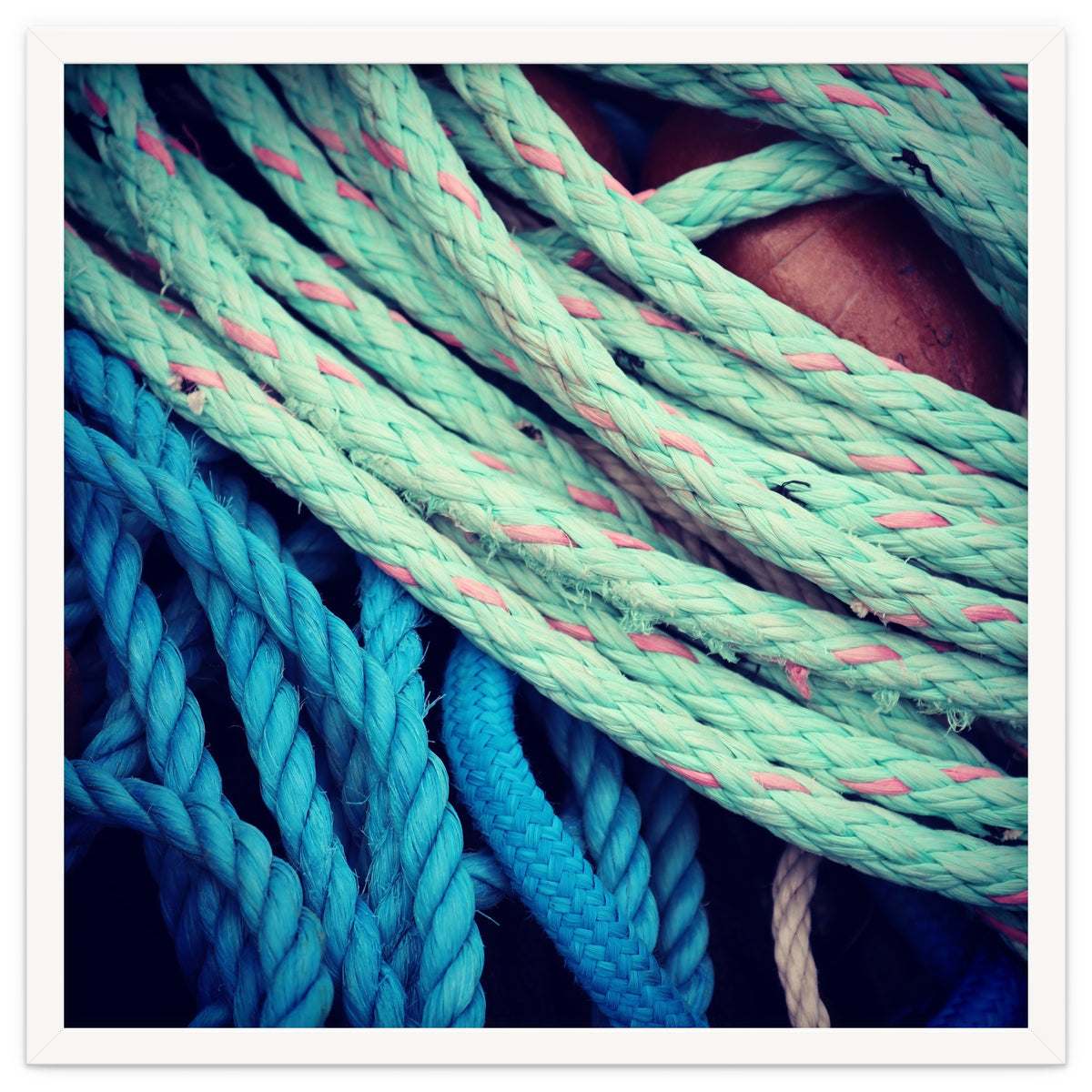 fishing ropes: blue and green