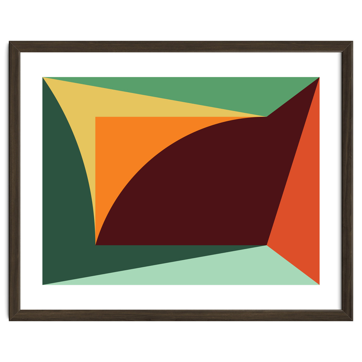 Geometric Shapes No. 18 - orange, green & purple