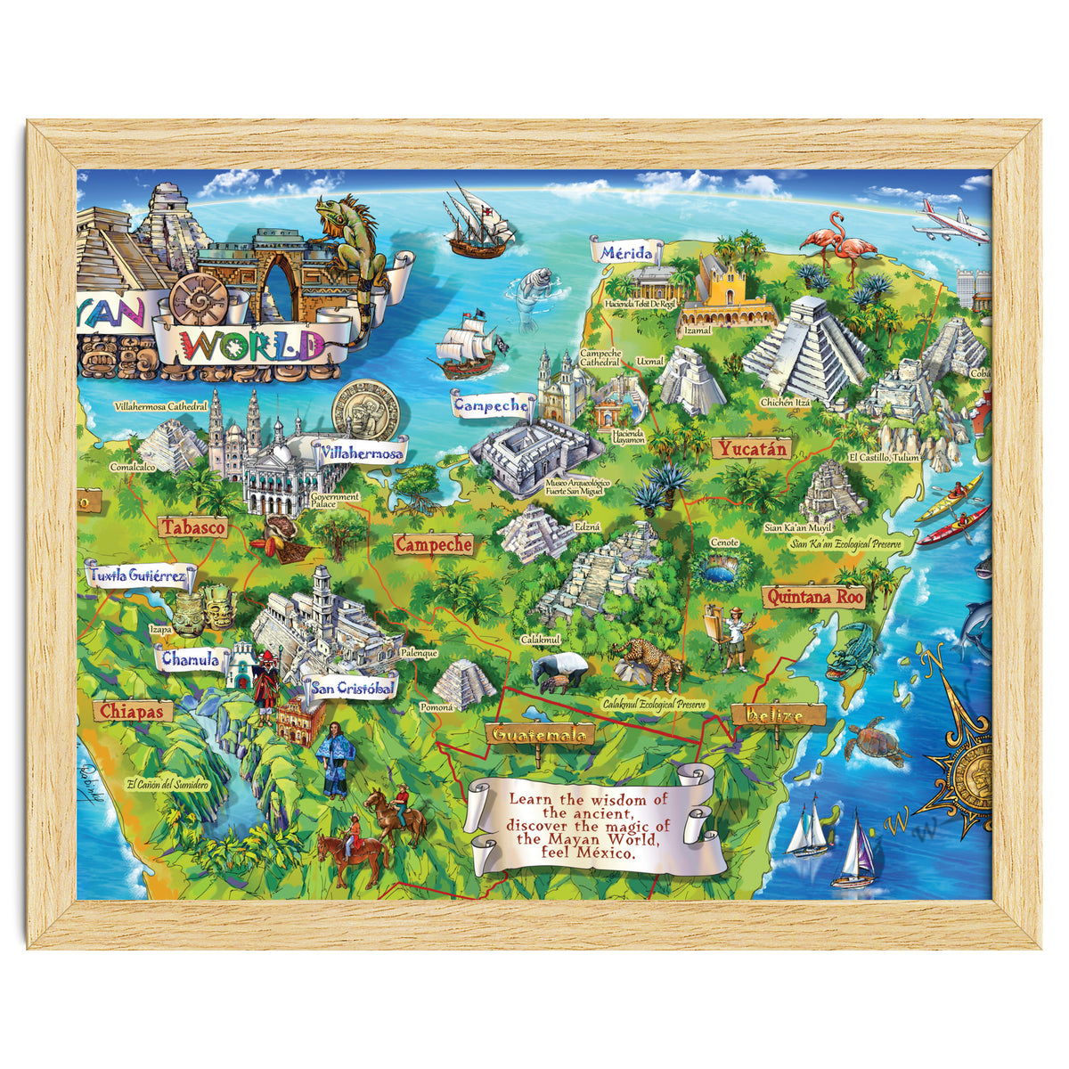 Yucatan Map Illustration