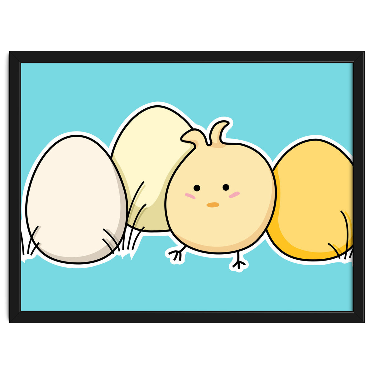 Kawaii Cute Chick And Eggs